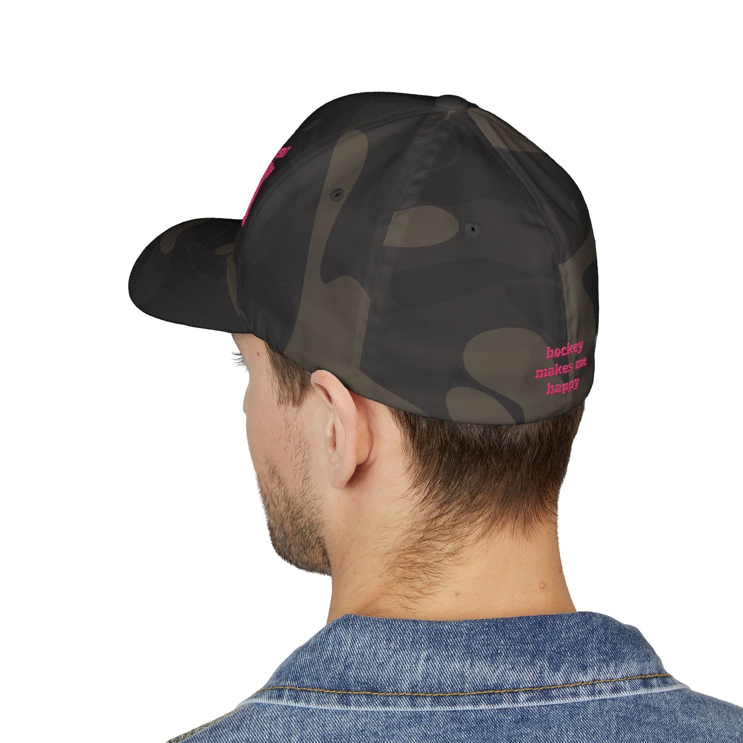 Hockey = Happy Pink Flexfit Hat