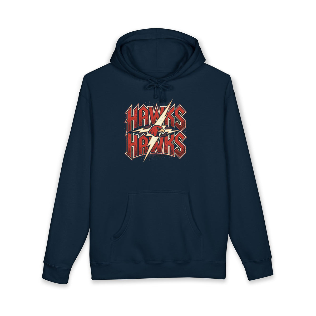 Hawks Retro Logo Hoodie — Vintage Team Graphic Pullover