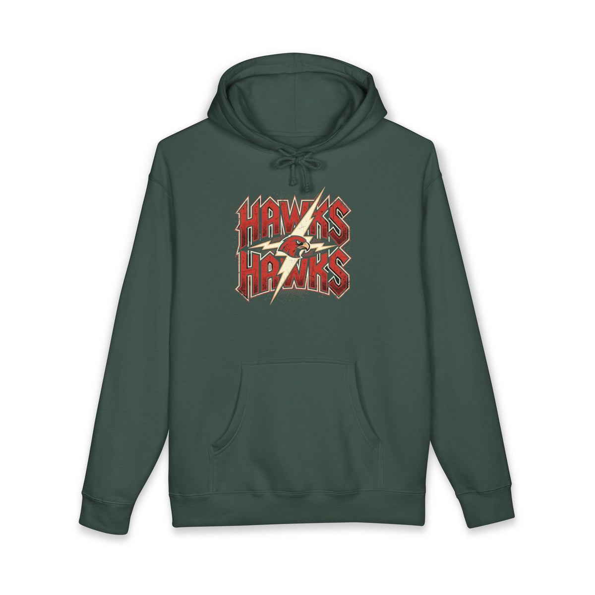 Hawks Retro Logo Hoodie — Vintage Team Graphic Pullover