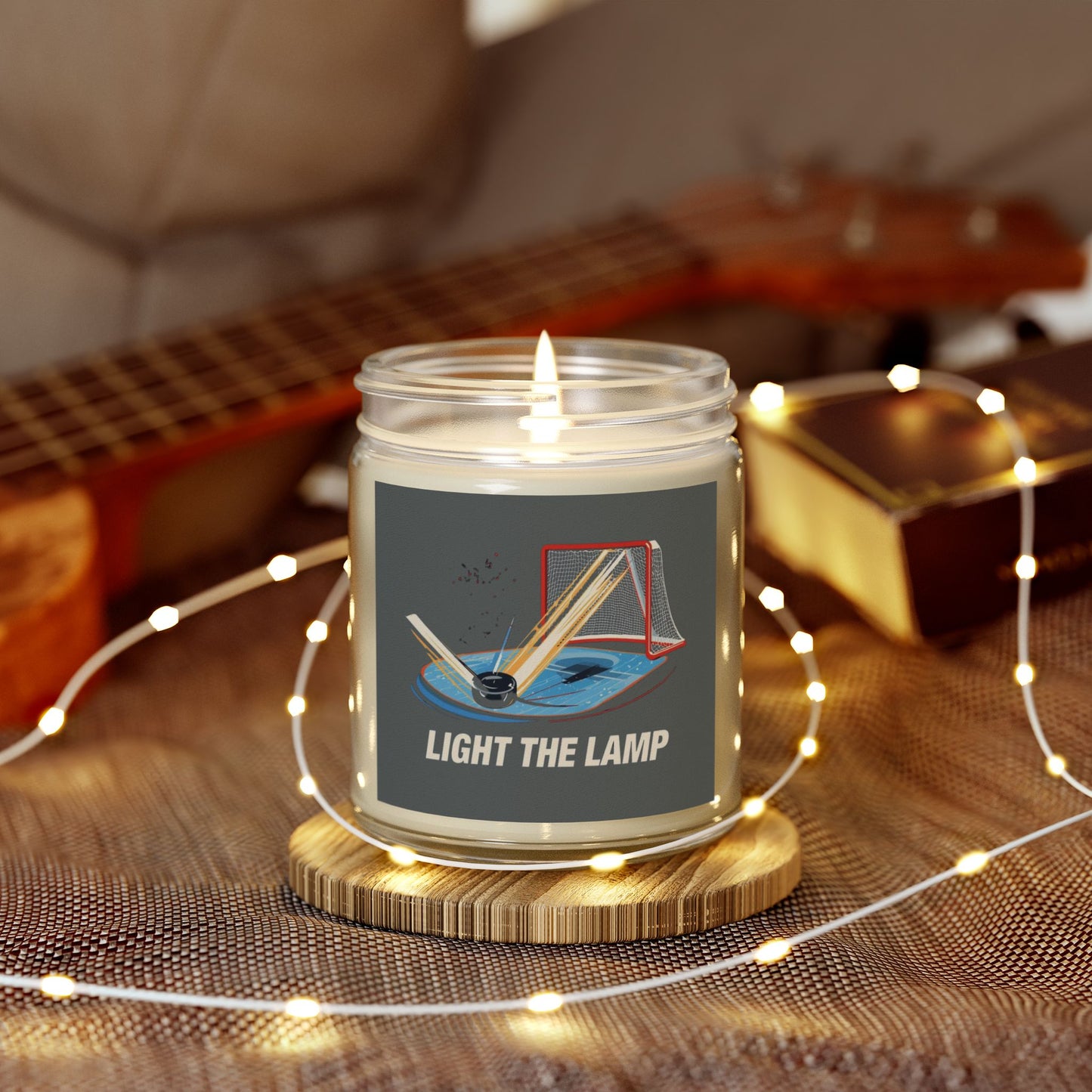 Hockey Inspired Light the Lamp Candle, Coconut Apricot Wax (4oz, 9oz)