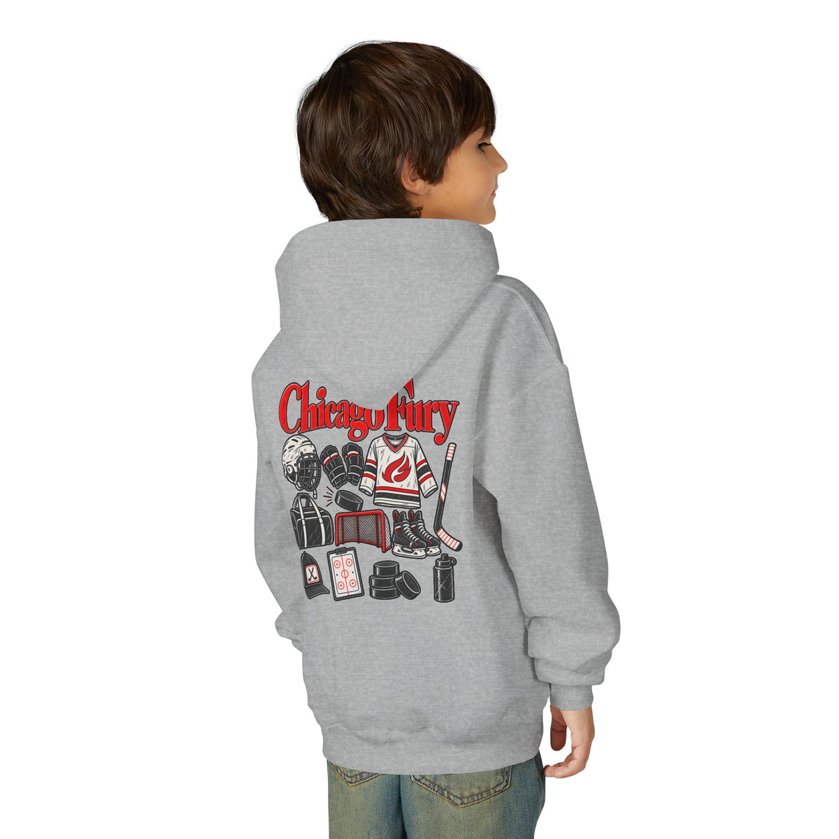 Youth Custom Fury Heavy Blend Hooded Sweatshirt
