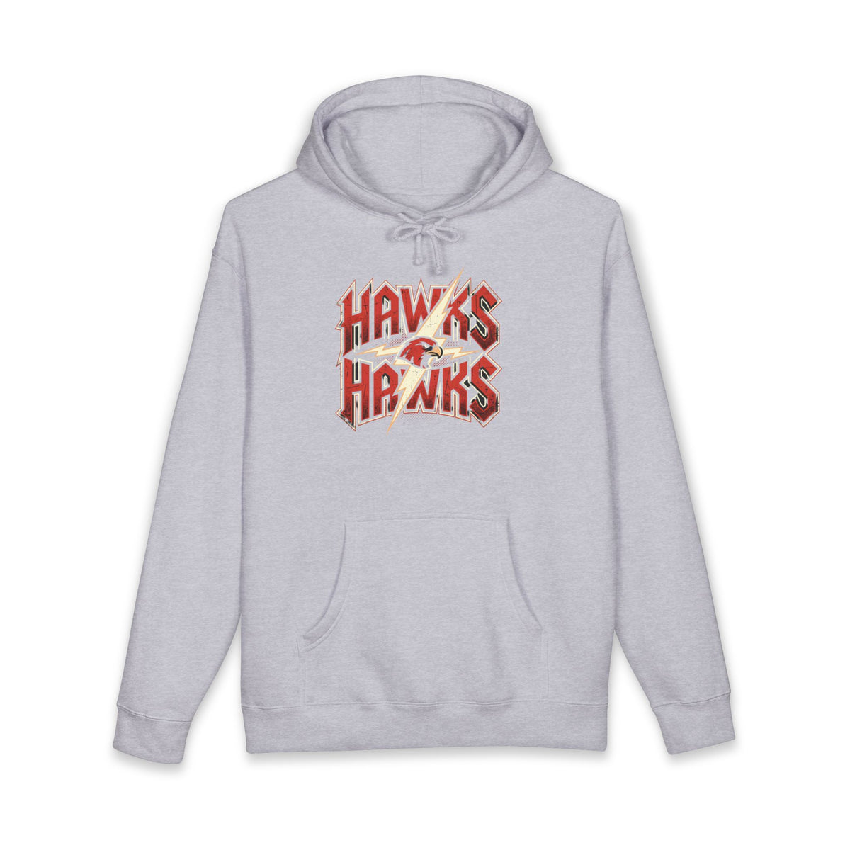 Hawks Retro Logo Hoodie — Vintage Team Graphic Pullover
