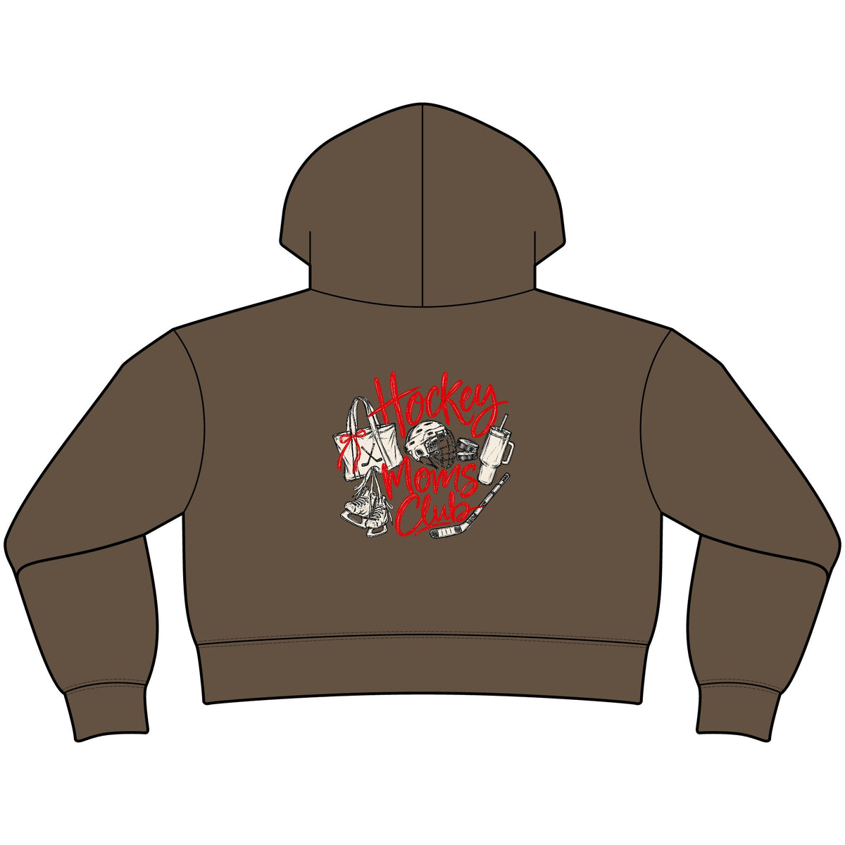 Hockey Moms Club - Womens Relaxed Crop Zip