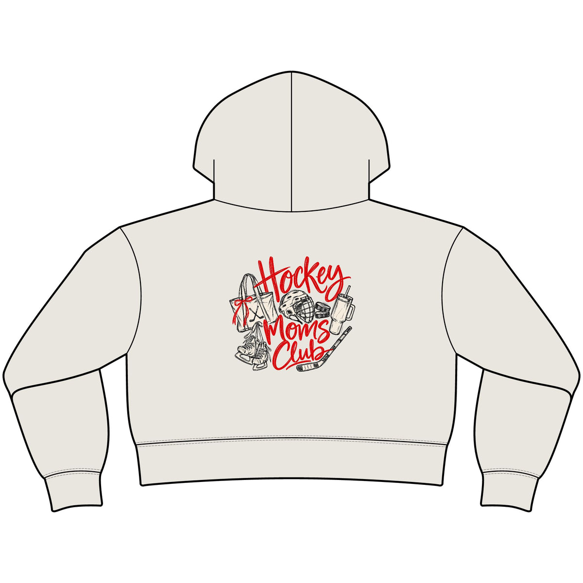 Hockey Moms Club - Womens Relaxed Crop Zip