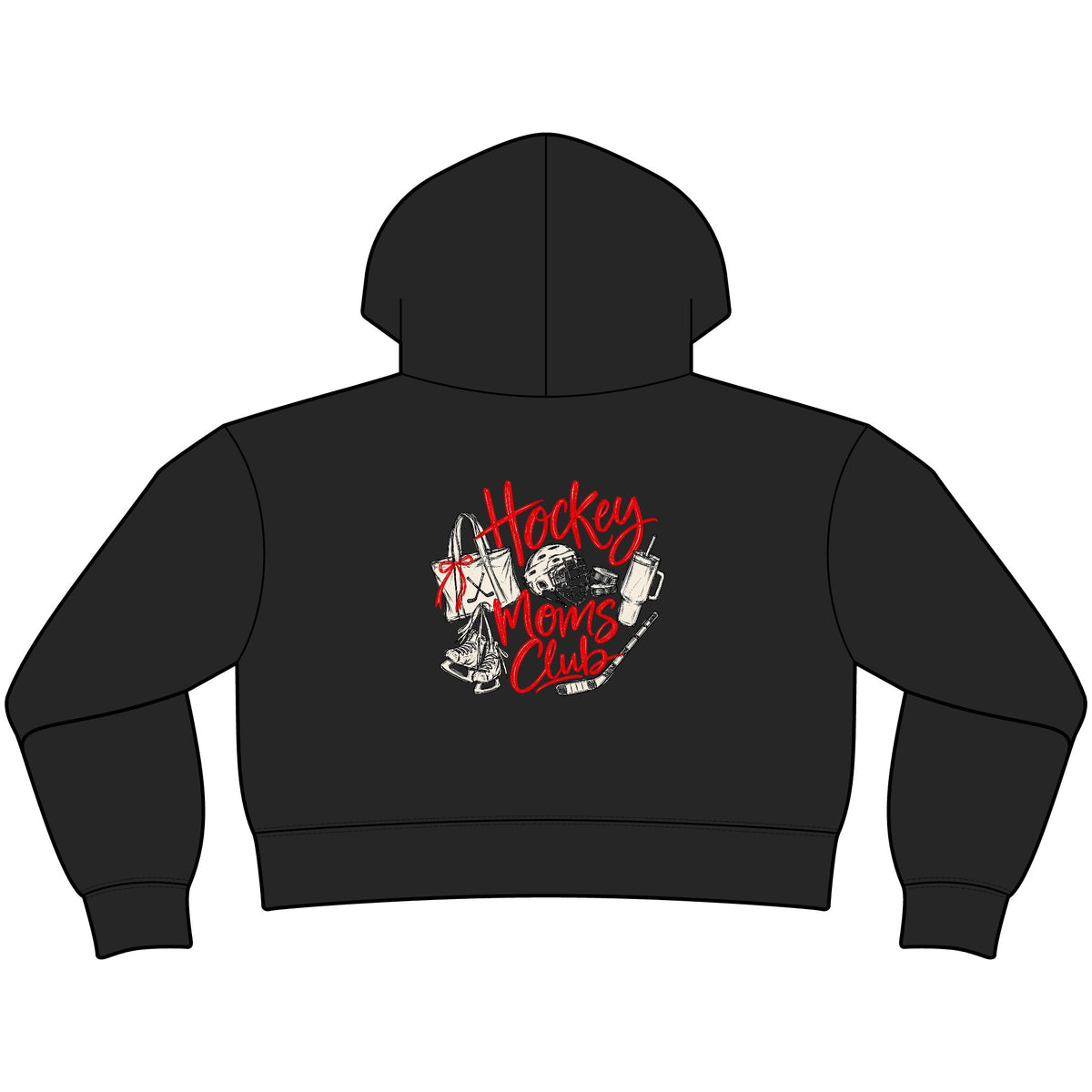 Hockey Moms Club - Womens Relaxed Crop Zip