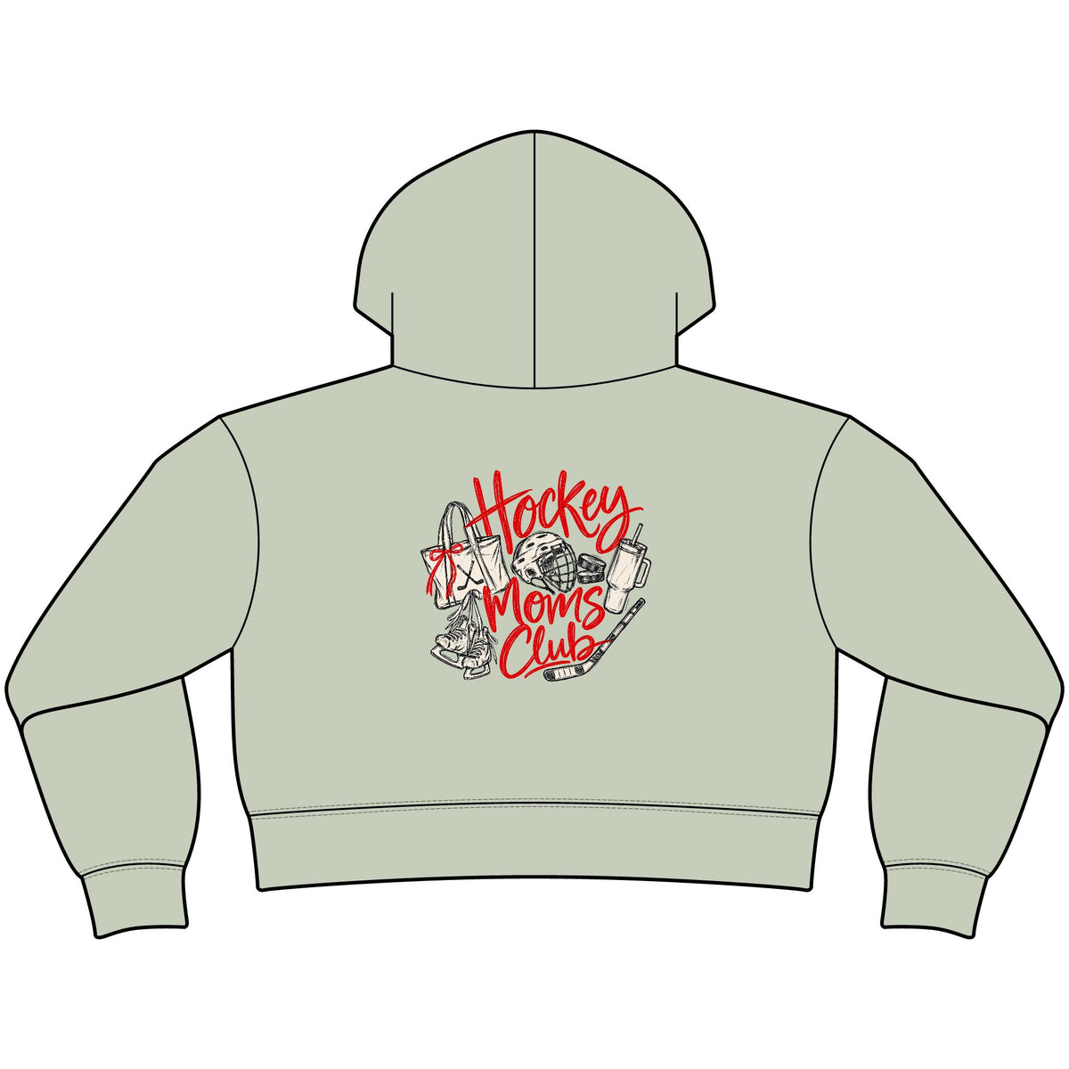 Hockey Moms Club - Womens Relaxed Crop Zip