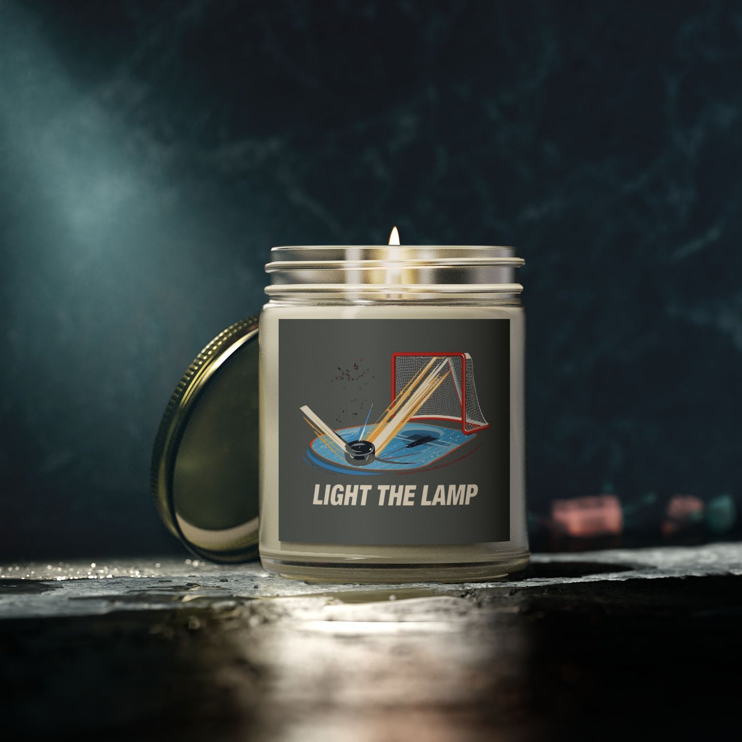 Hockey Inspired Light the Lamp Candle, Coconut Apricot Wax (4oz, 9oz)