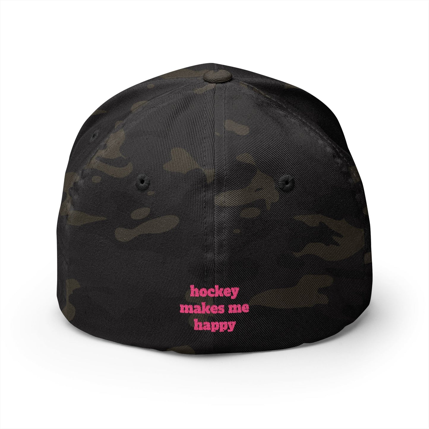 Hockey = Happy Pink Flexfit Hat