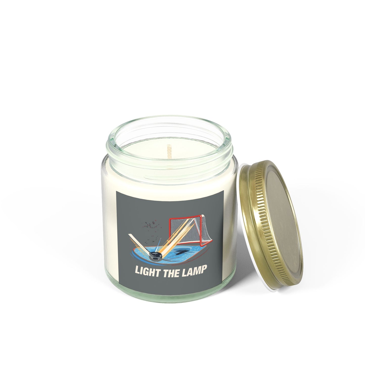 Hockey Inspired Light the Lamp Candle, Coconut Apricot Wax (4oz, 9oz)