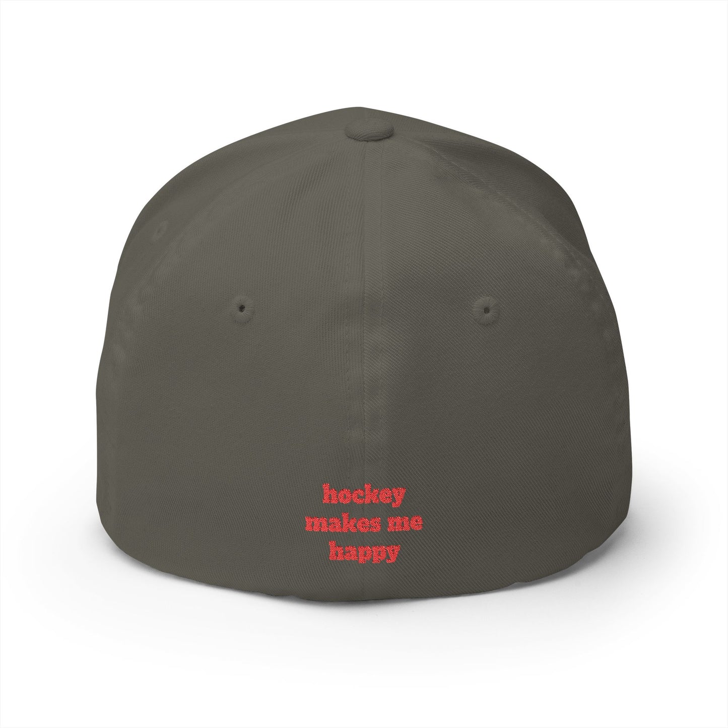 Hockey = Happy Red Flexfit Hat