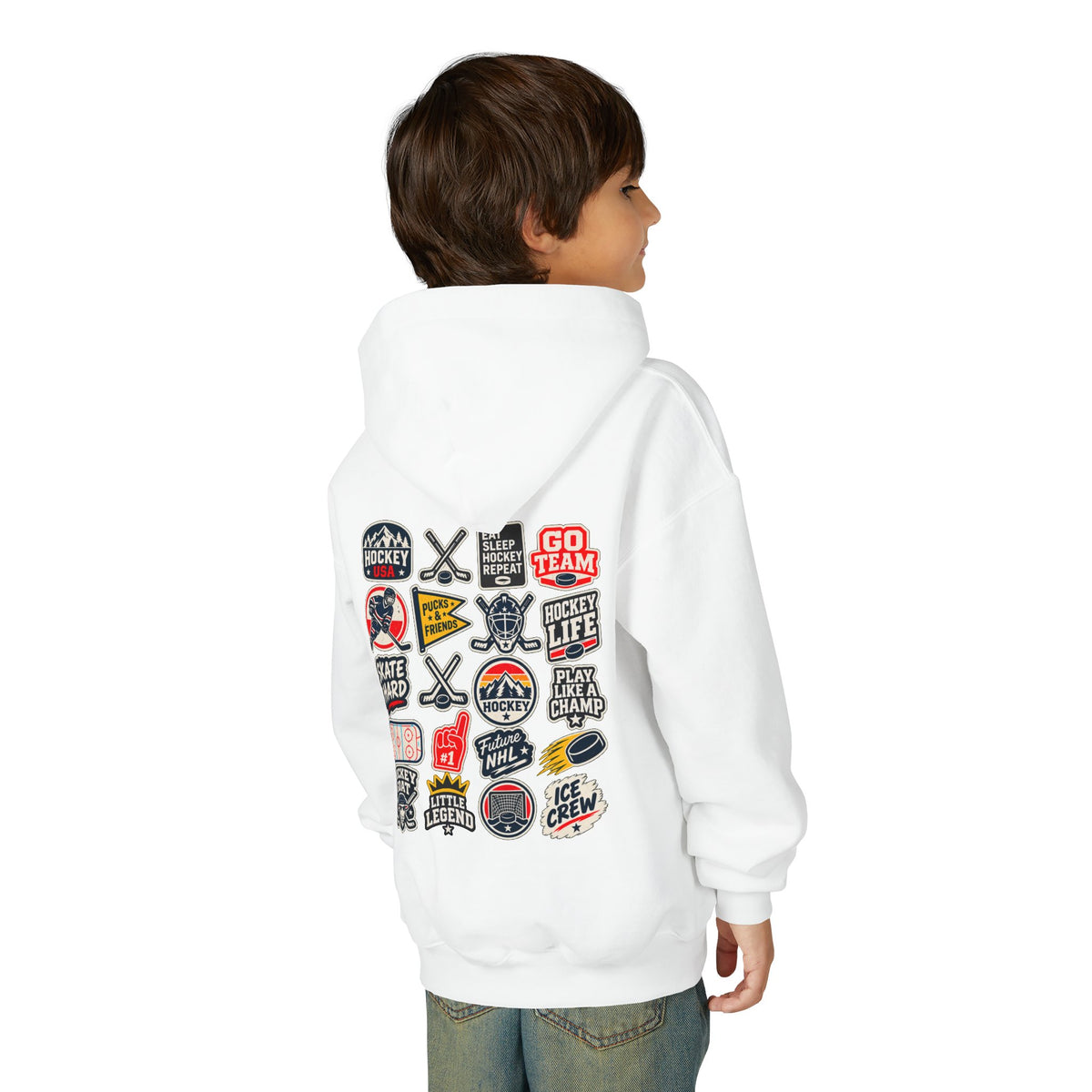 Youth Retro Patches Hooded Sweatshirt