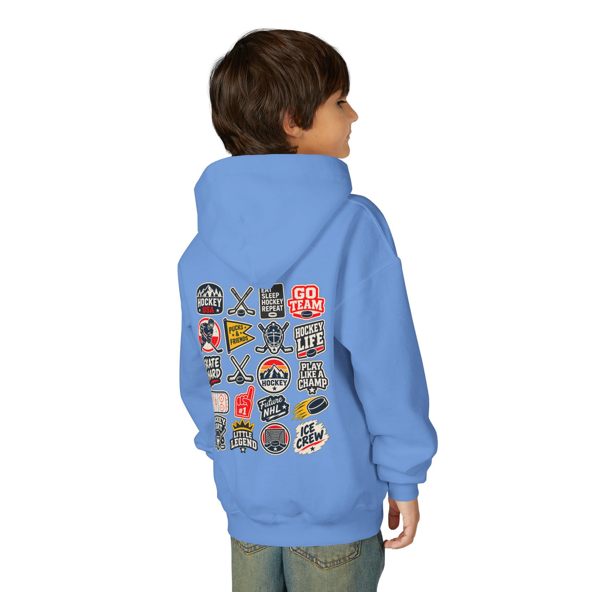 Youth Retro Patches Hooded Sweatshirt