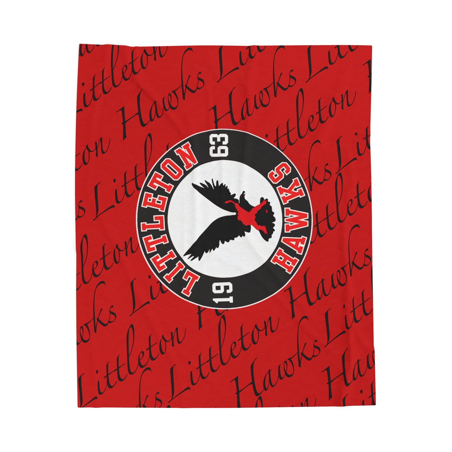 SAMPLE MOCK UP - NFS - HAWKS RED Minky Blanket | Littleton Hawks Plush Throw