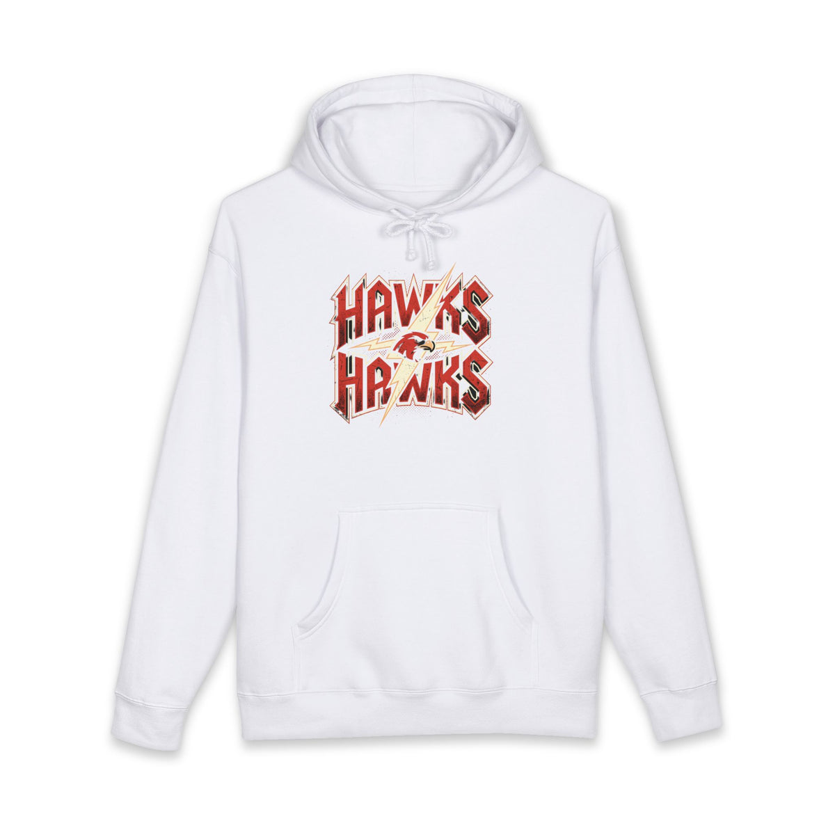 Hawks Retro Logo Hoodie — Vintage Team Graphic Pullover