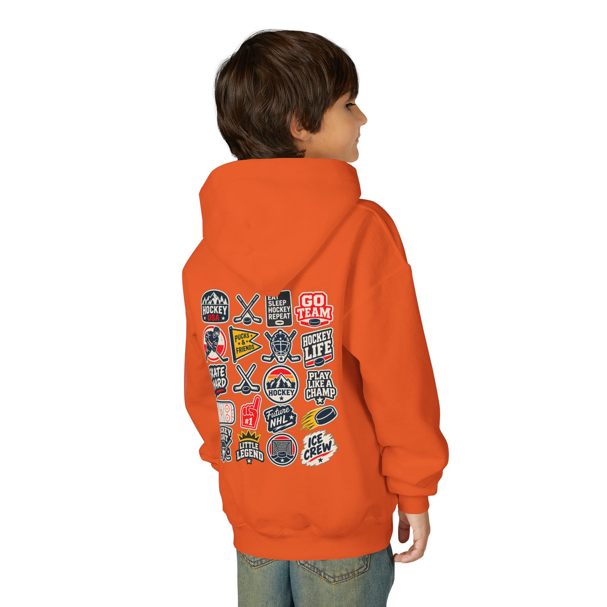 Youth Retro Patches Hooded Sweatshirt