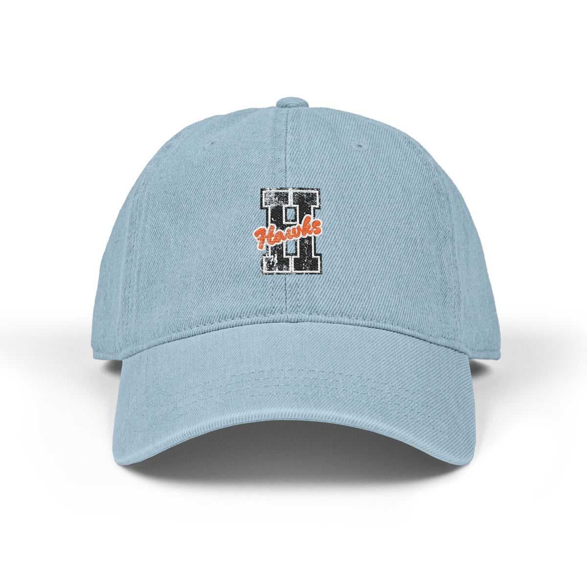 Denim Embroidered Hawks Hat