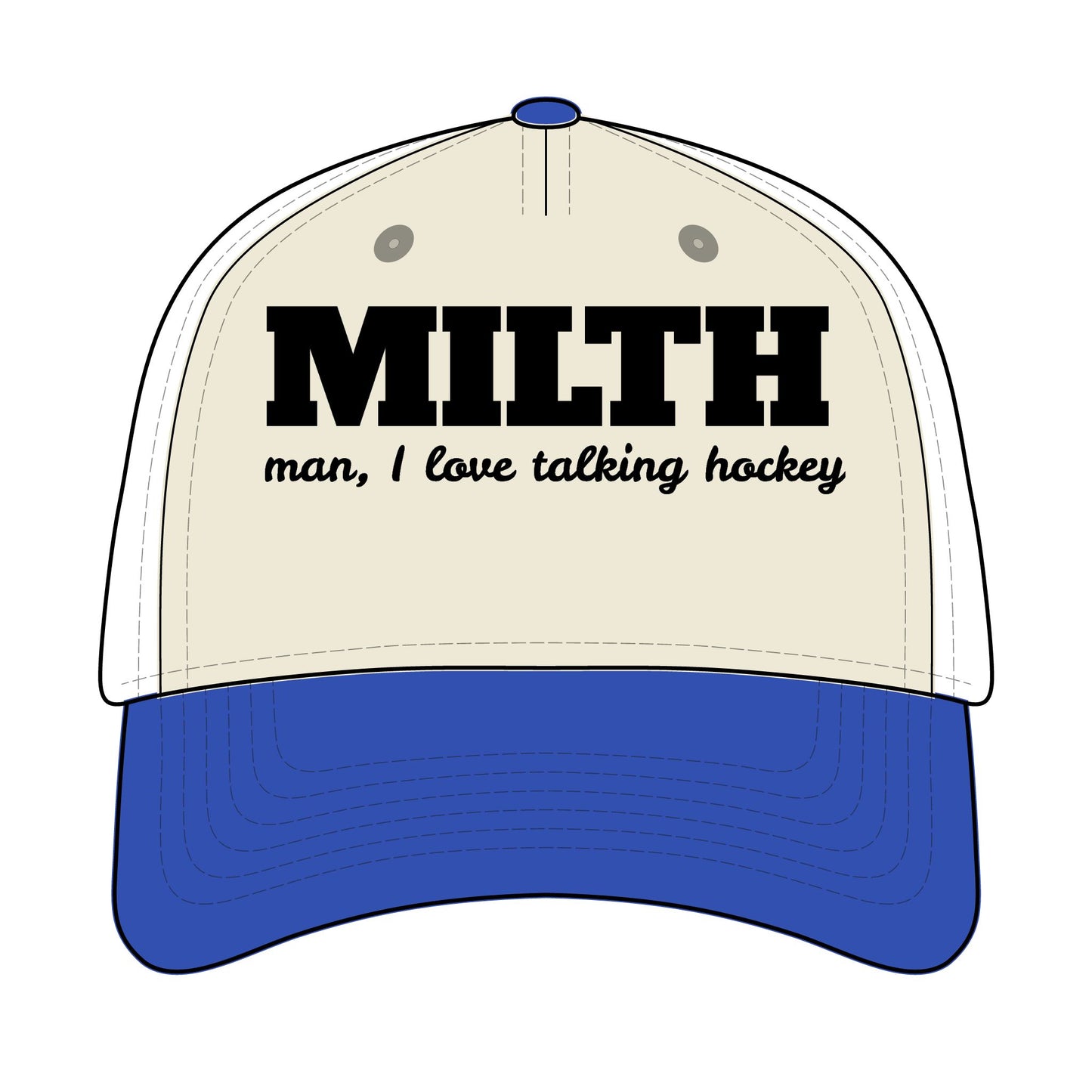 MILTH Black Embroidered Two-Tone Twill Hat