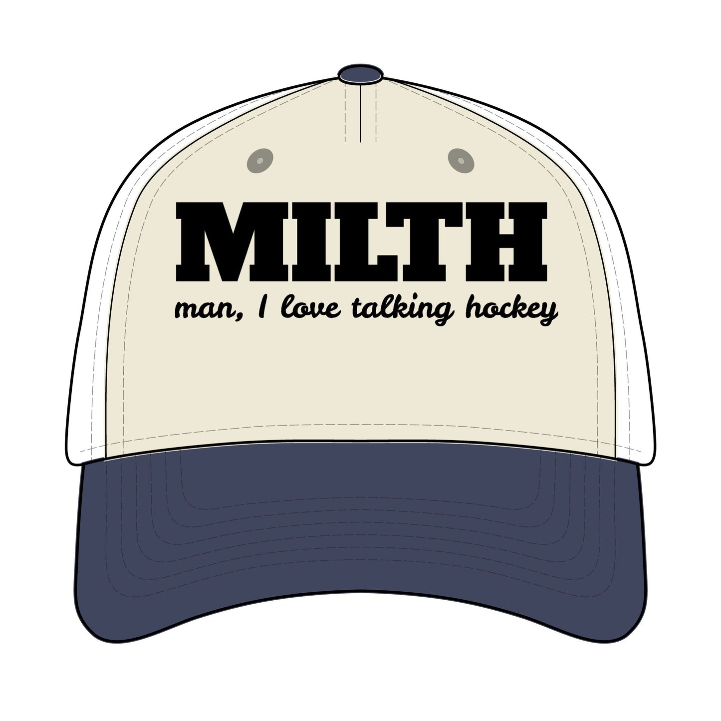 MILTH Black Embroidered Two-Tone Twill Hat