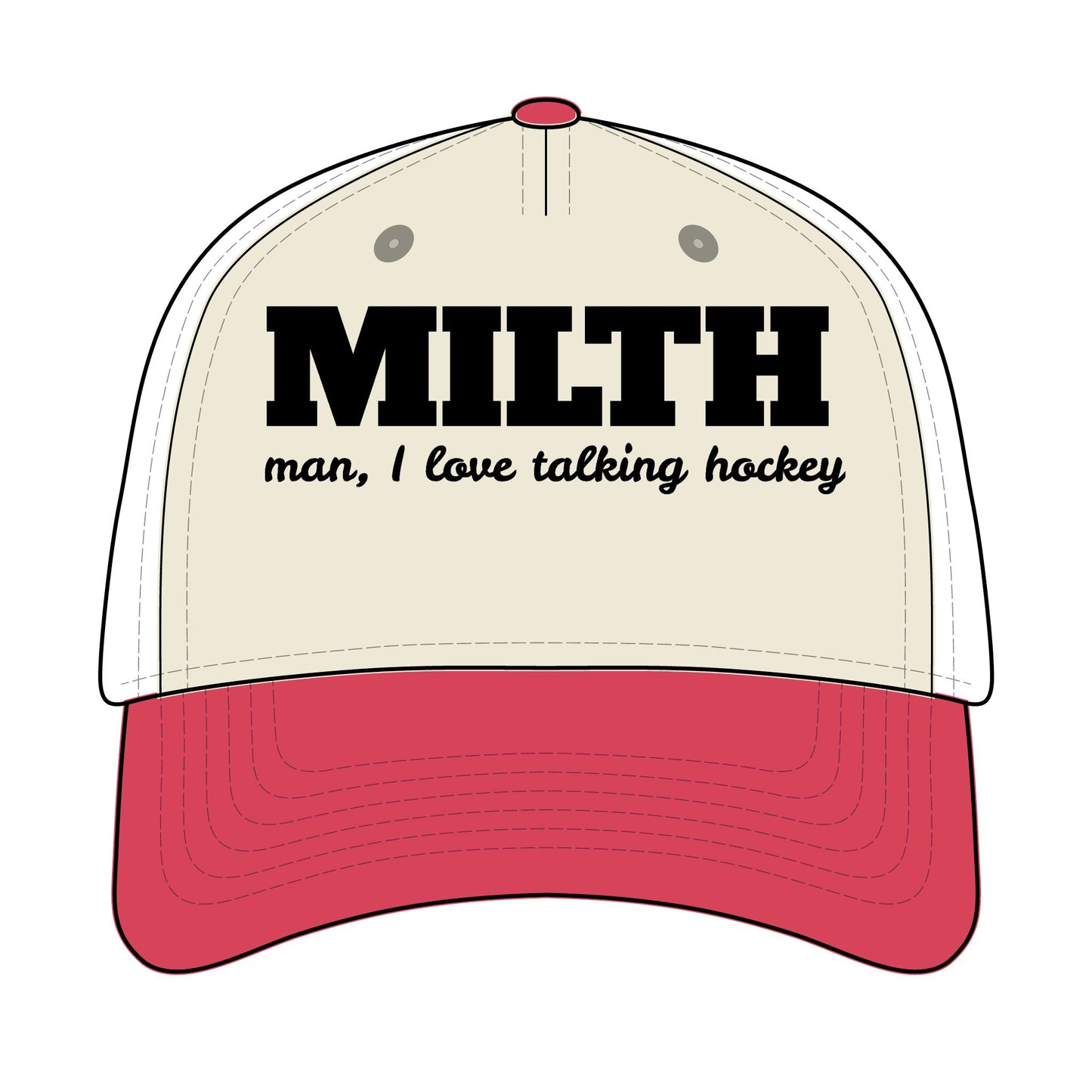MILTH Black Embroidered Two-Tone Twill Hat