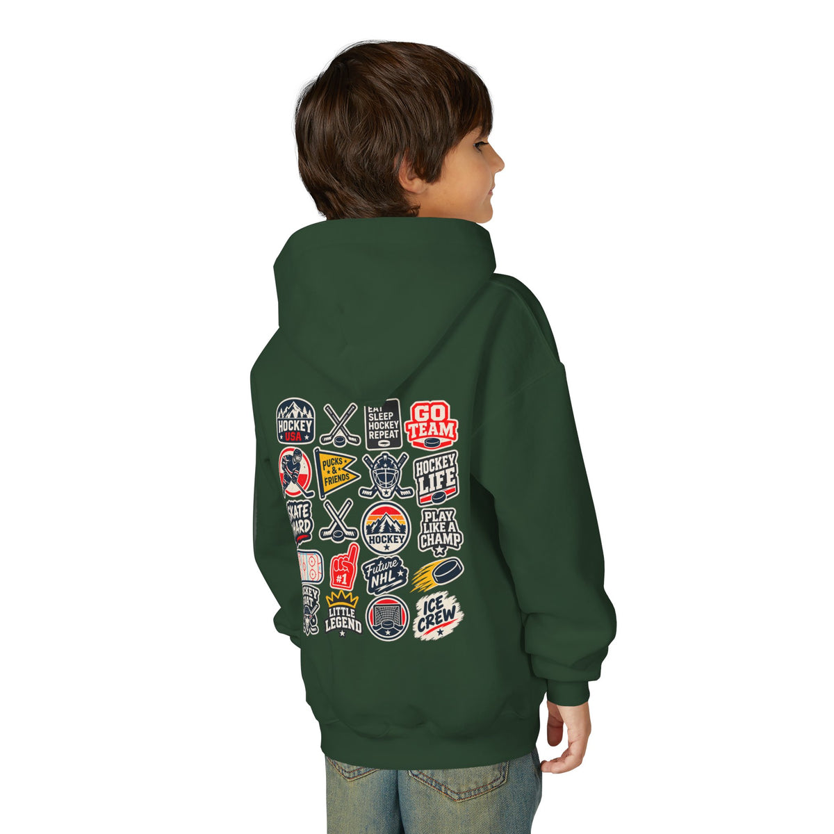 Youth Retro Patches Hooded Sweatshirt