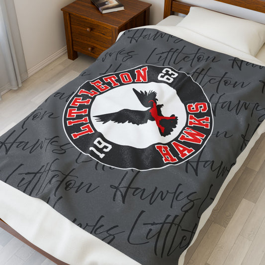 SAMPLE MOCK UP - NFS - Cozy GRAY Team Blanket | Littleton Hawks Plush Throw
