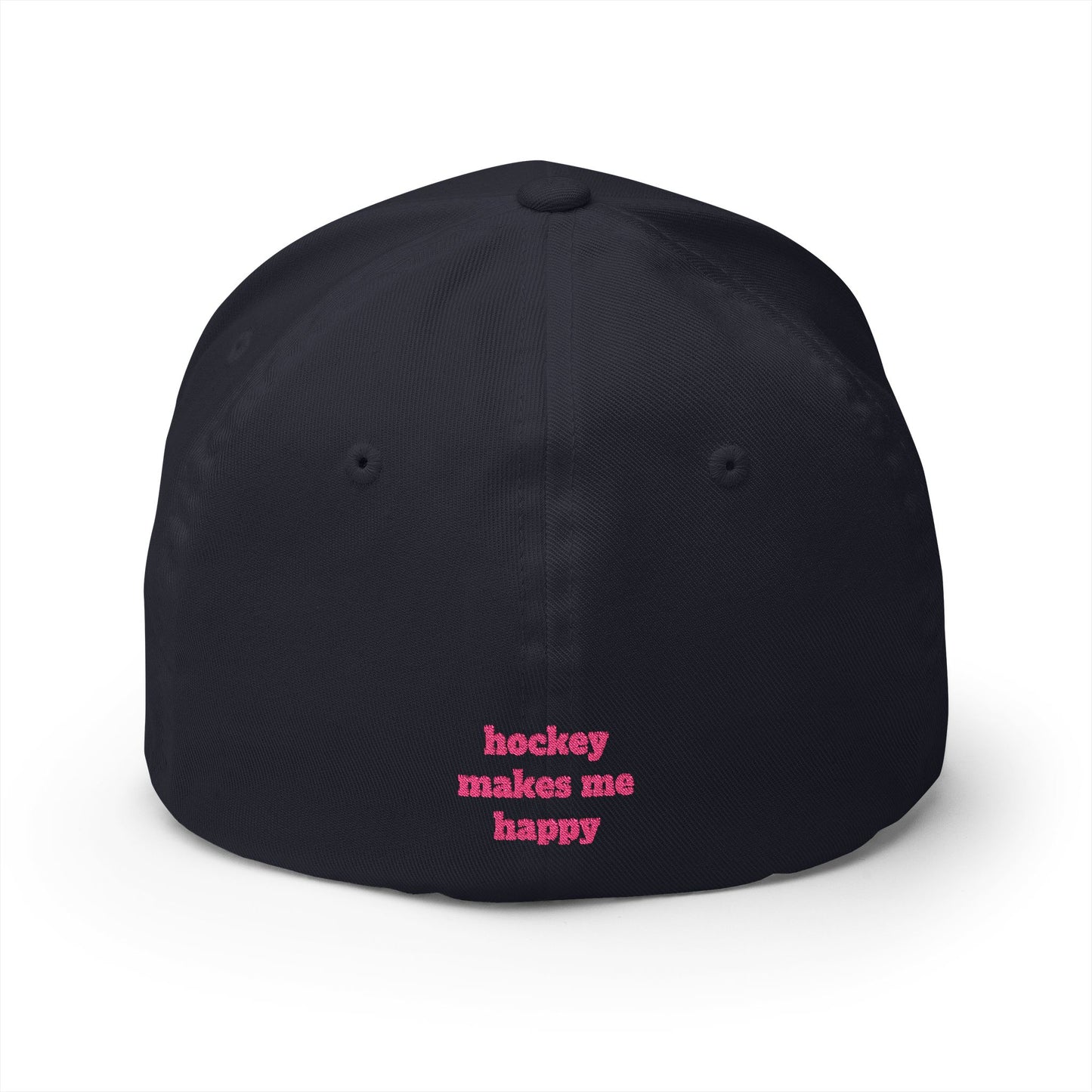 Hockey = Happy Pink Flexfit Hat