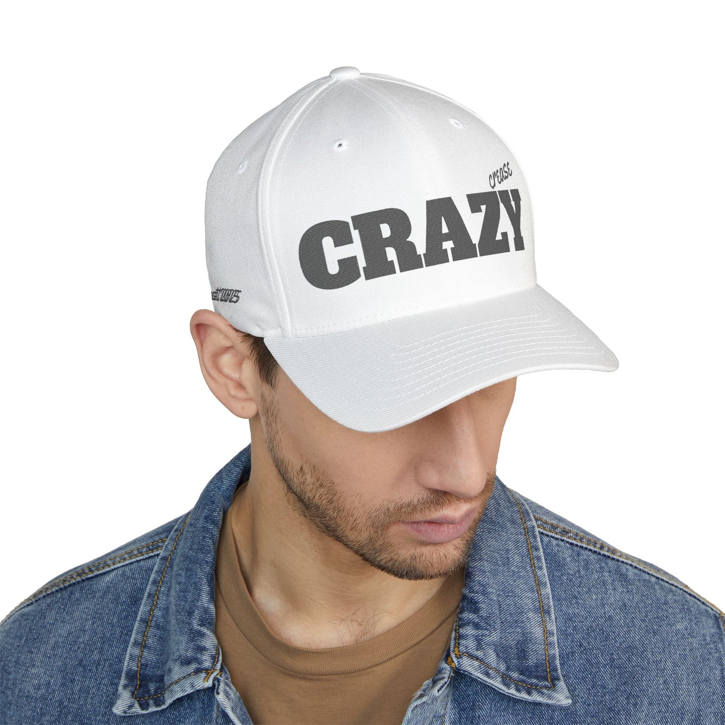 Hockey = Happy Black Embroidered Flexfit Hat