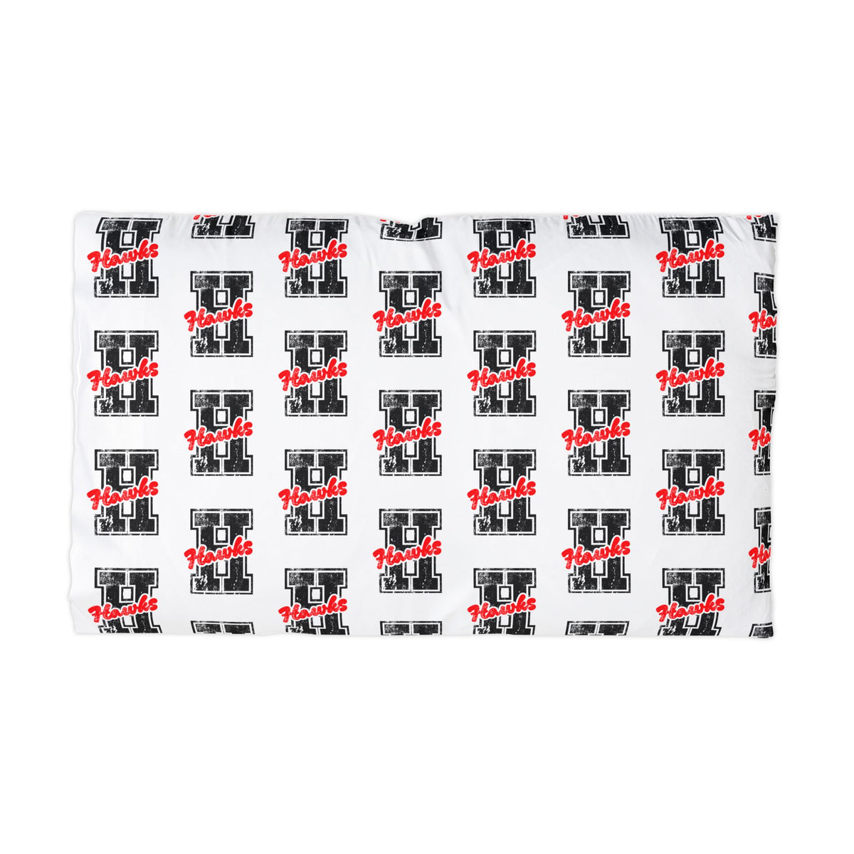 Microfiber Pillowcase — Repeating 'Hawks' Logo Pattern Pillowcase for Fans