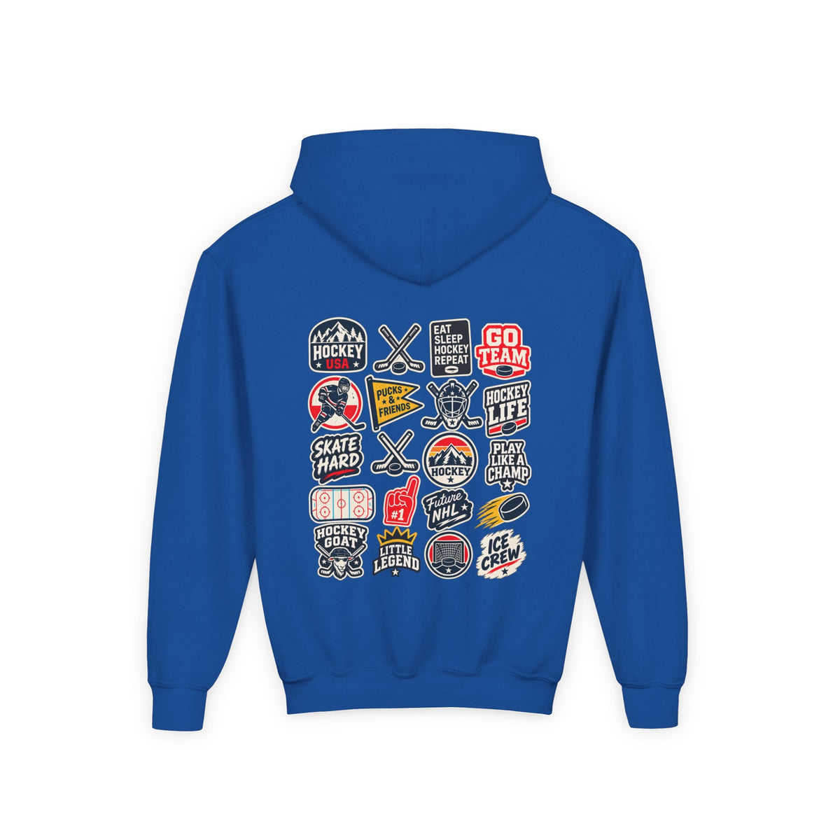 Youth Retro Patches Hooded Sweatshirt