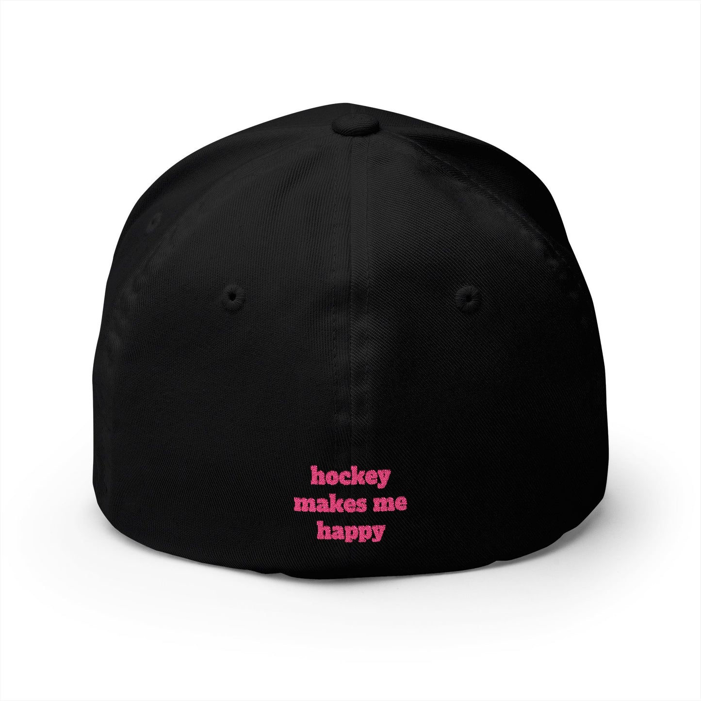 Hockey = Happy Pink Flexfit Hat
