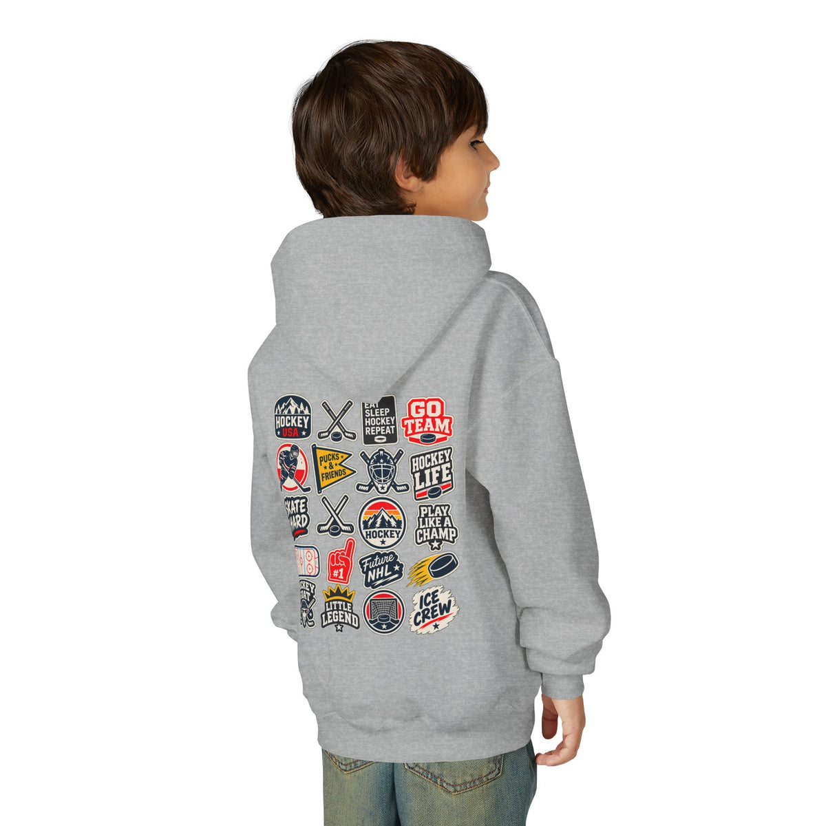 Youth Retro Patches Hooded Sweatshirt