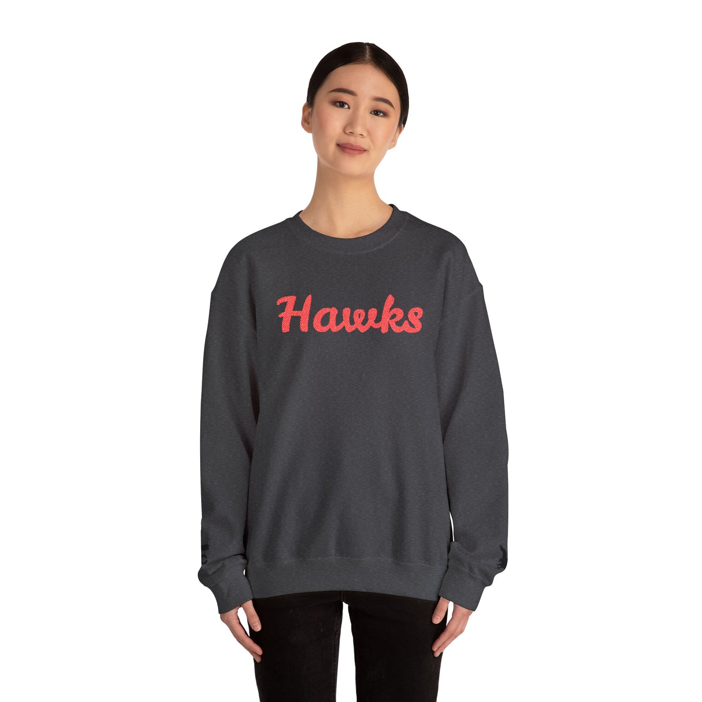 Embroidered Hawks Crewneck