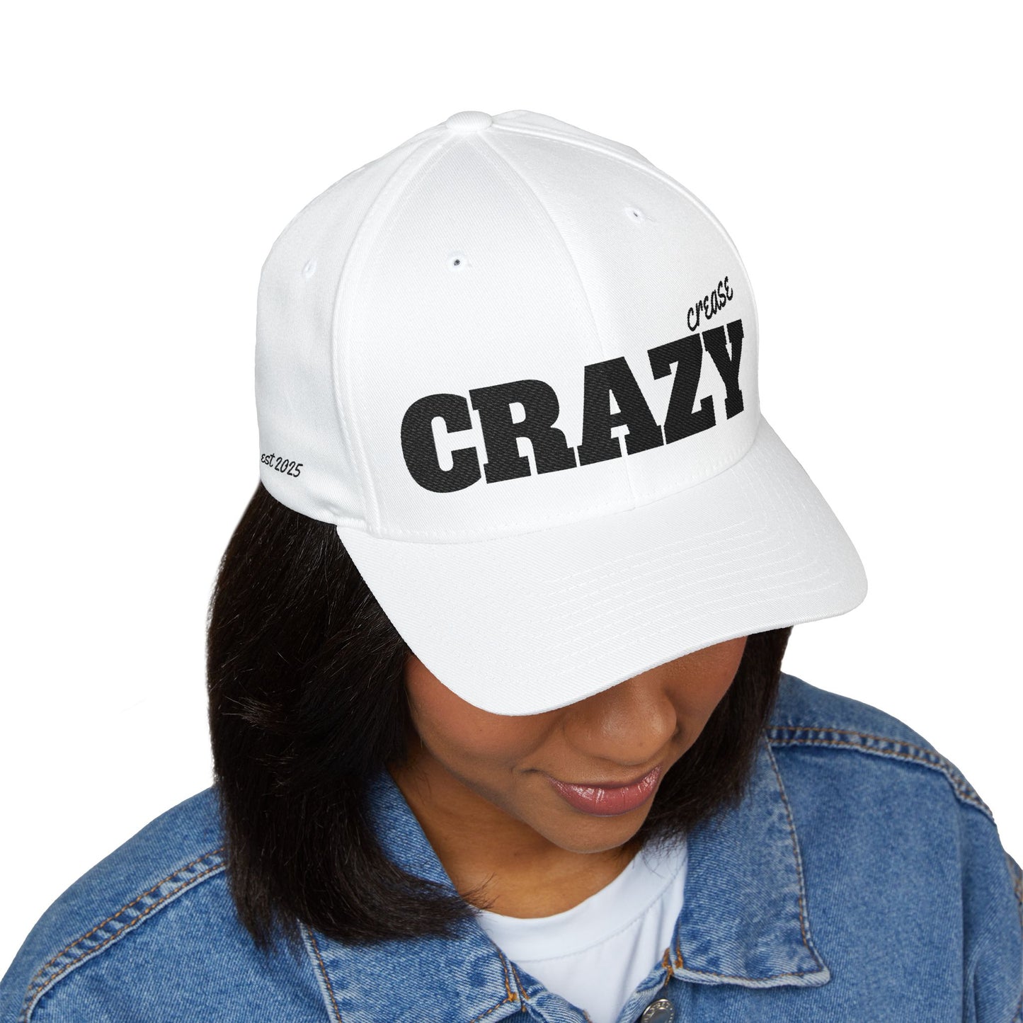 Hockey = Happy Black Embroidered Flexfit Hat