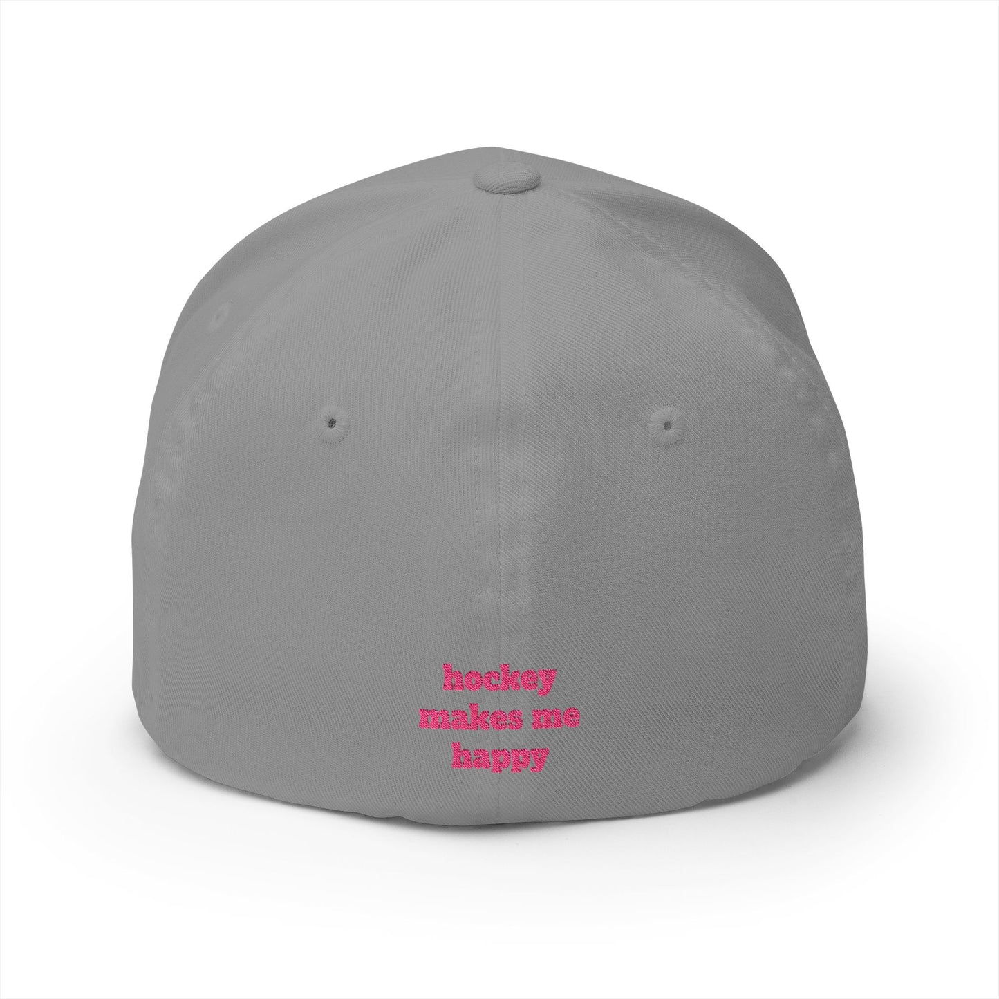 Hockey = Happy Pink Flexfit Hat
