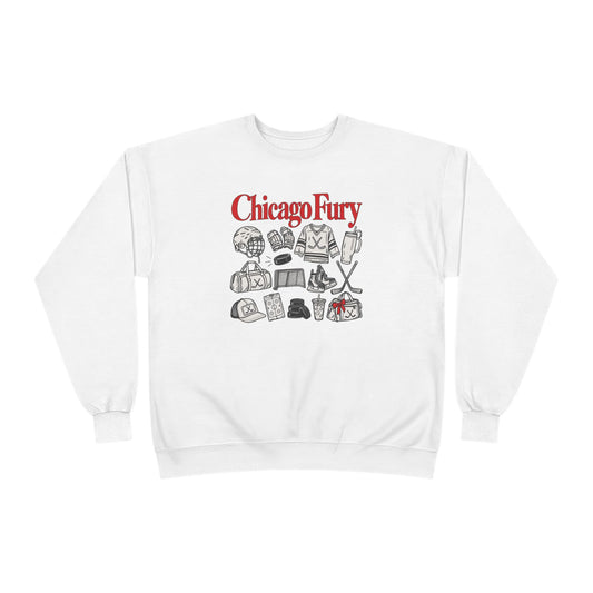 Adult Chicago Fury Crewneck Sweatshirt — Vintage City Sports Icons Graphic