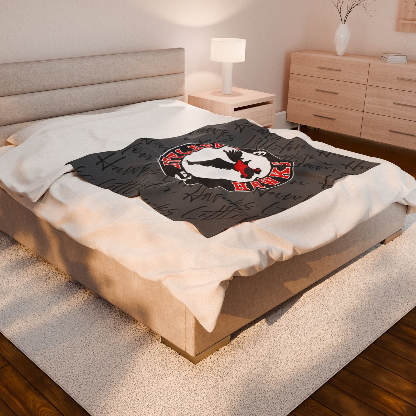 SAMPLE MOCK UP - NFS - Cozy GRAY Team Blanket | Littleton Hawks Plush Throw
