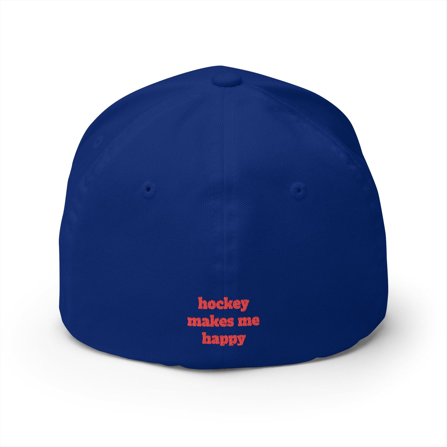 Hockey = Happy Red Flexfit Hat