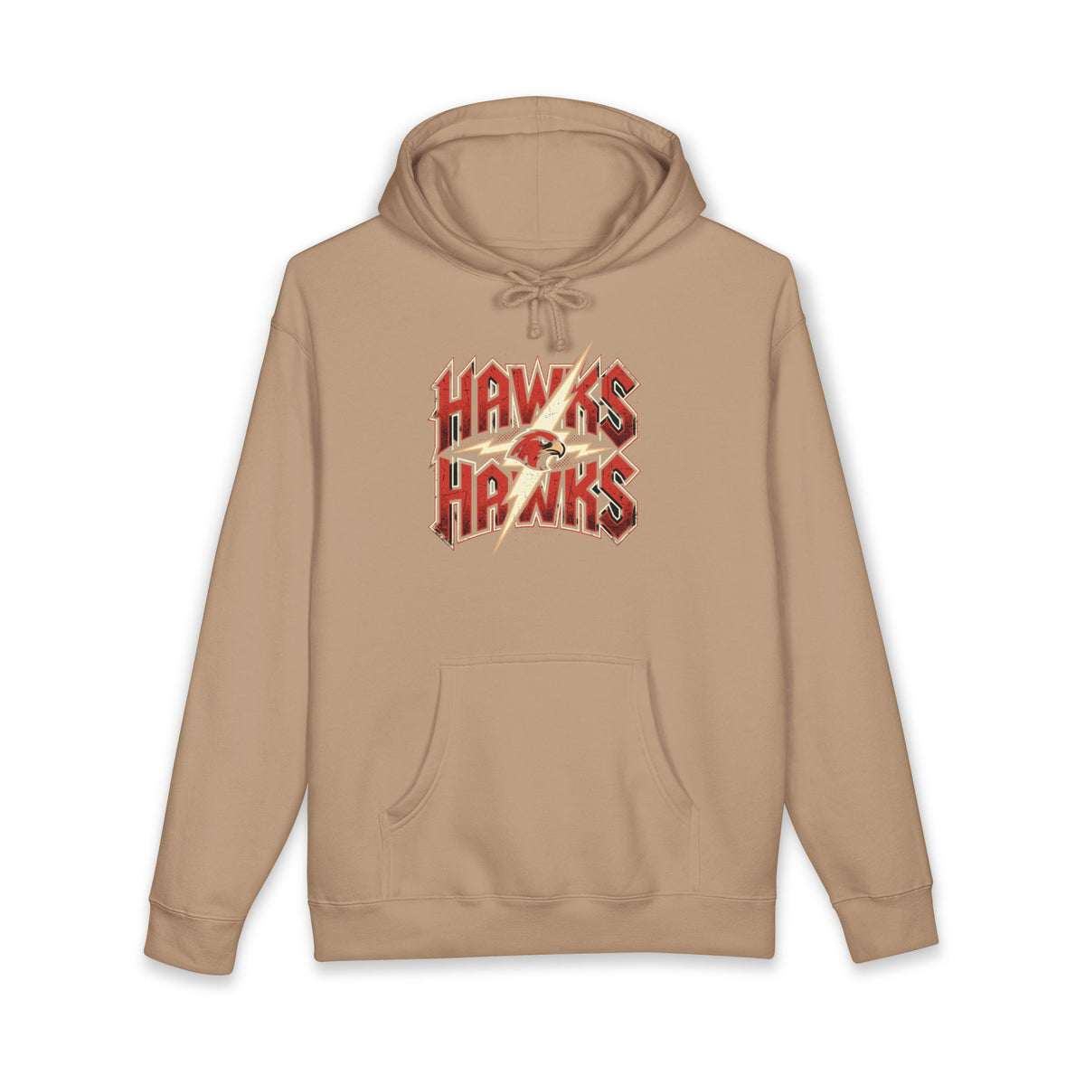 Hawks Retro Logo Hoodie — Vintage Team Graphic Pullover