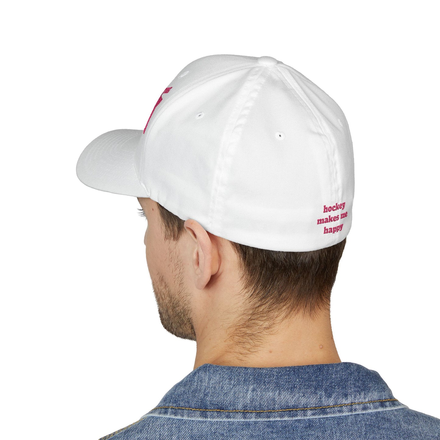 Hockey = Happy Pink Flexfit Hat