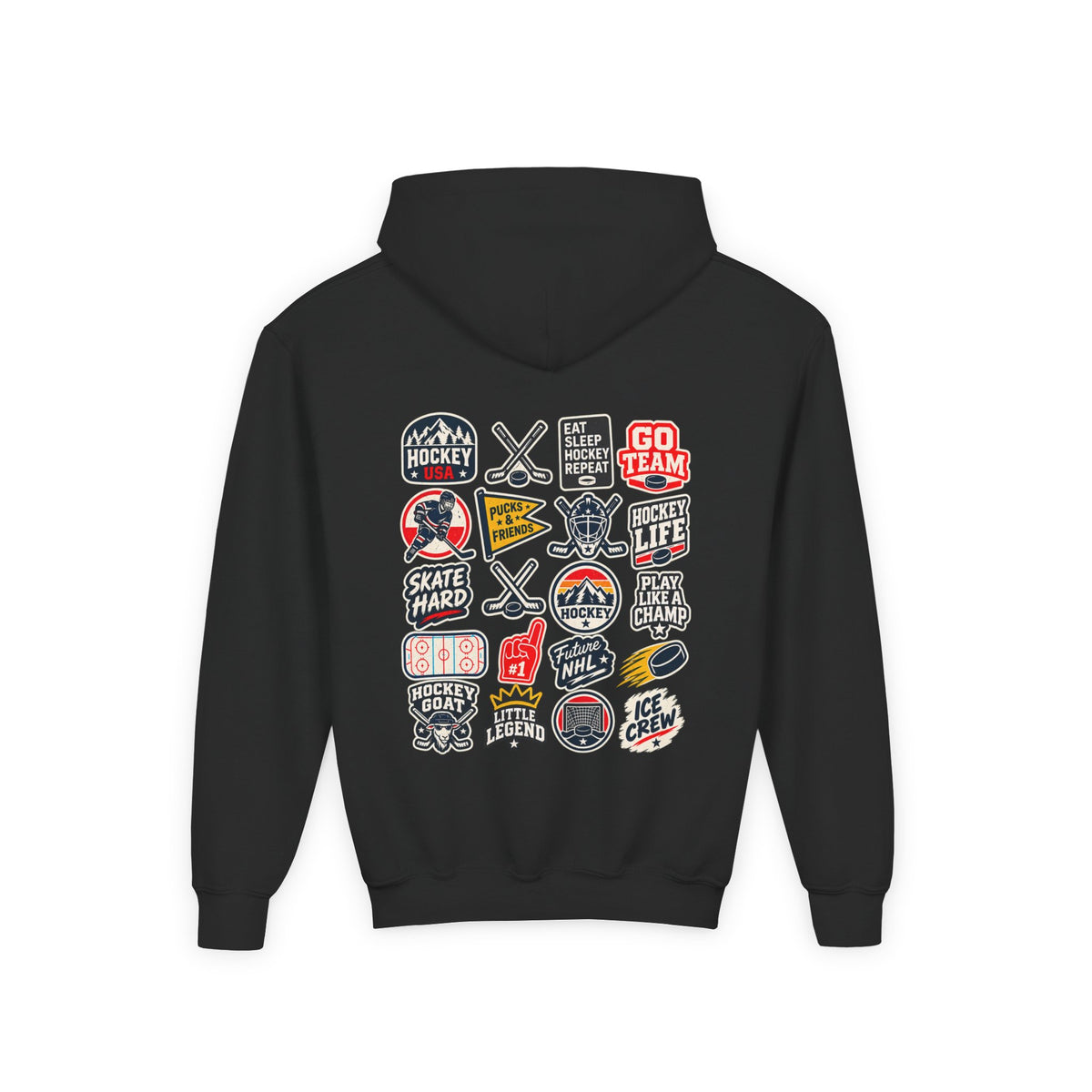 Youth Retro Patches Hooded Sweatshirt