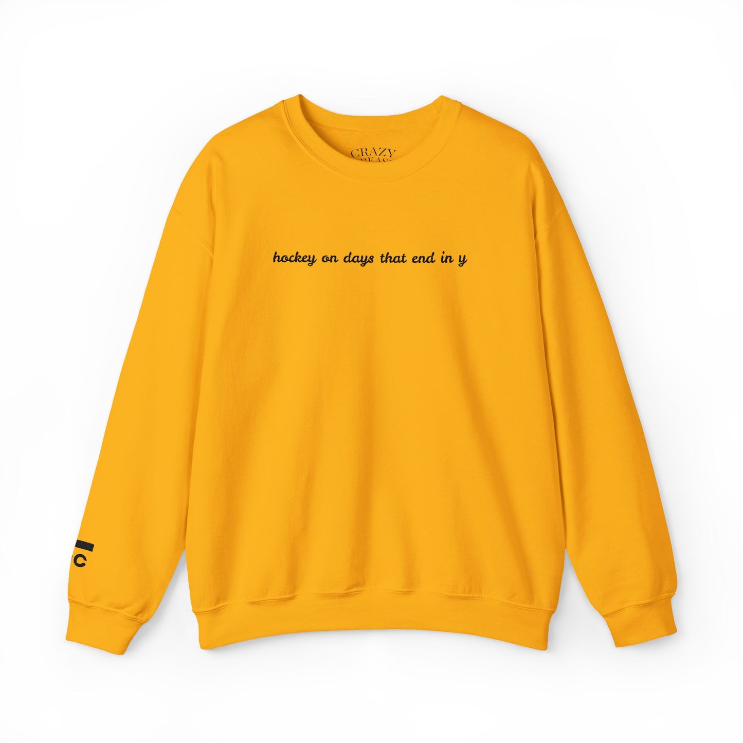 Embroidered Hockey on Days That End in Y Crewneck