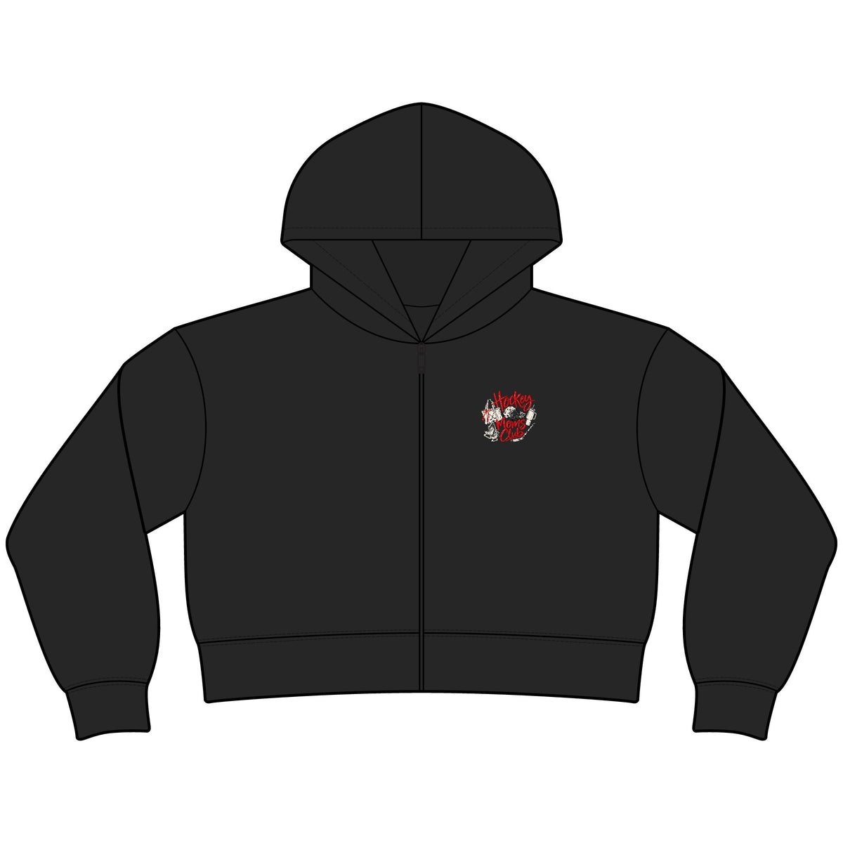 Hockey Moms Club - Womens Relaxed Crop Zip