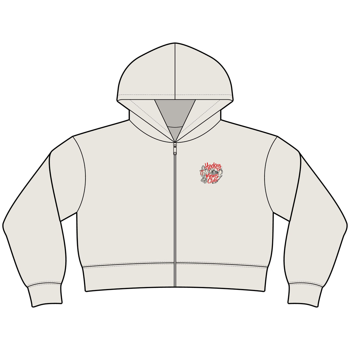 Hockey Moms Club - Womens Relaxed Crop Zip