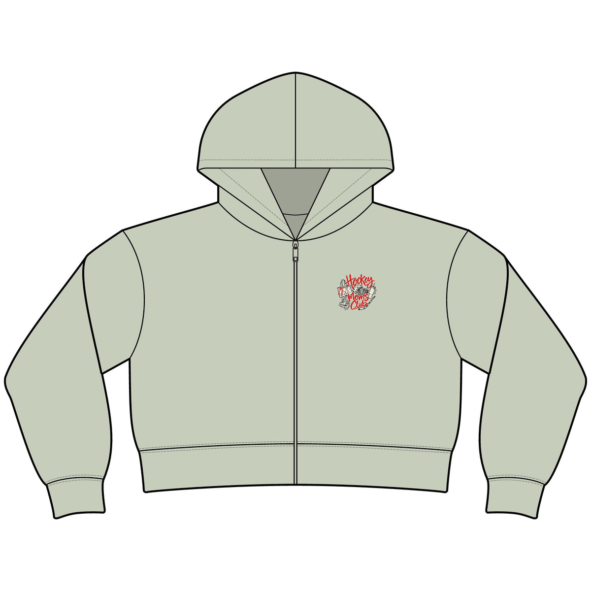 Hockey Moms Club - Womens Relaxed Crop Zip