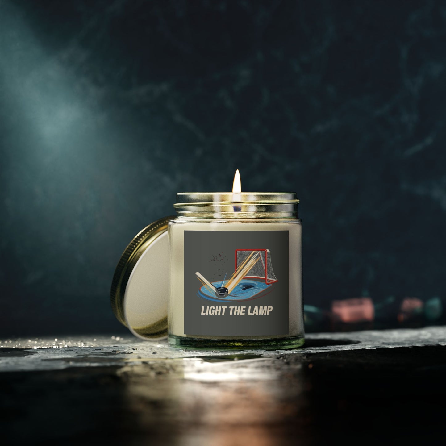 Hockey Inspired Light the Lamp Candle, Coconut Apricot Wax (4oz, 9oz)