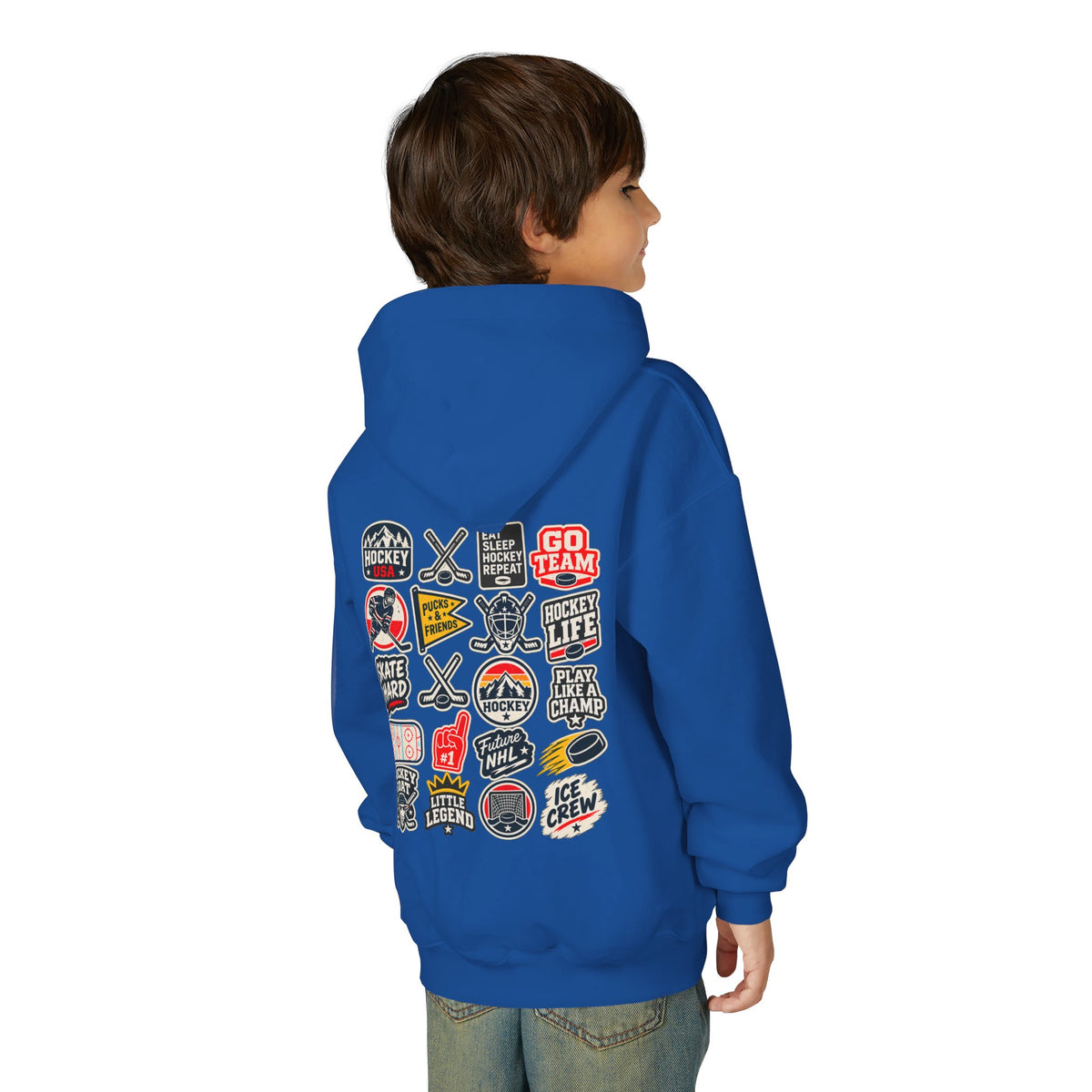 Youth Retro Patches Hooded Sweatshirt