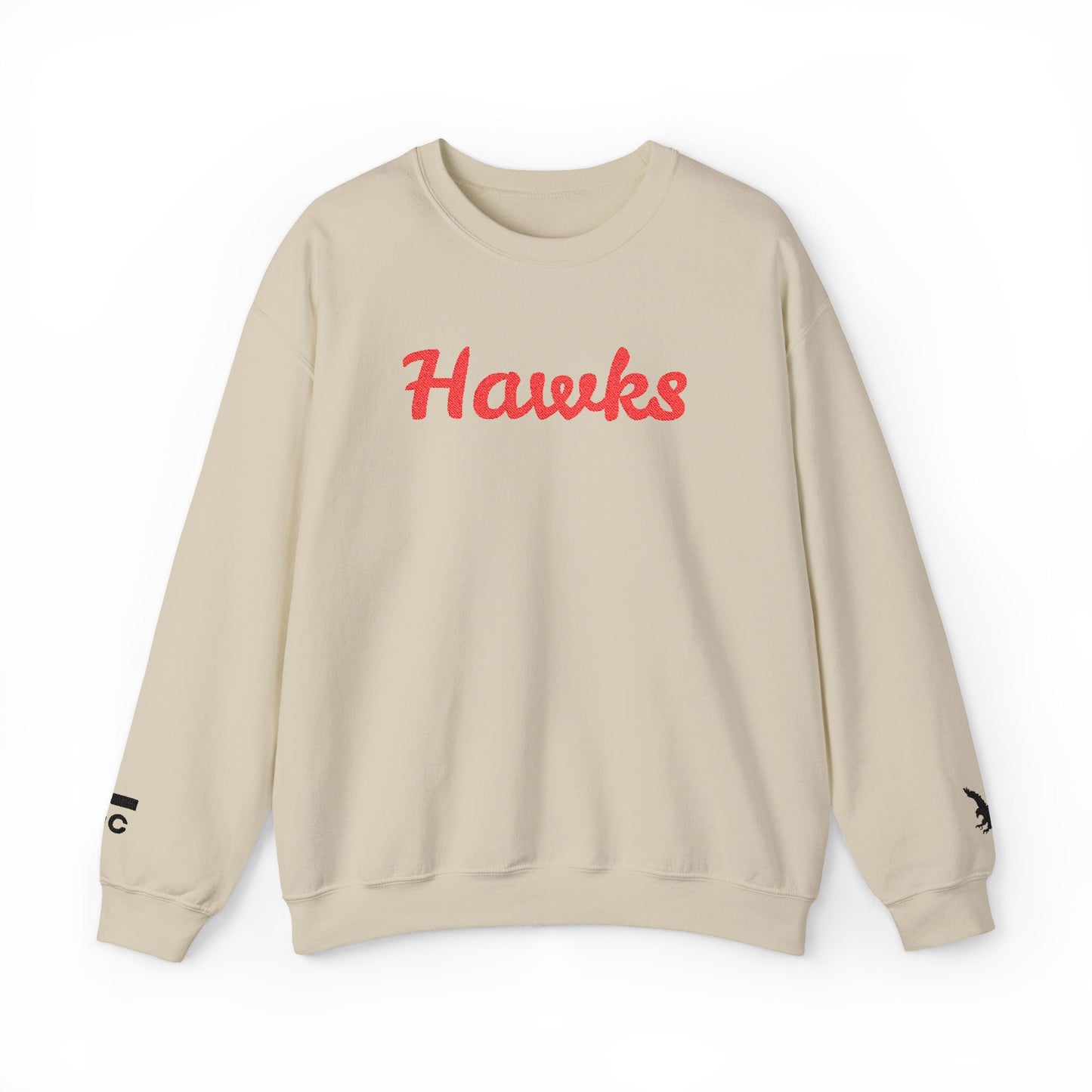 Embroidered Hawks Crewneck