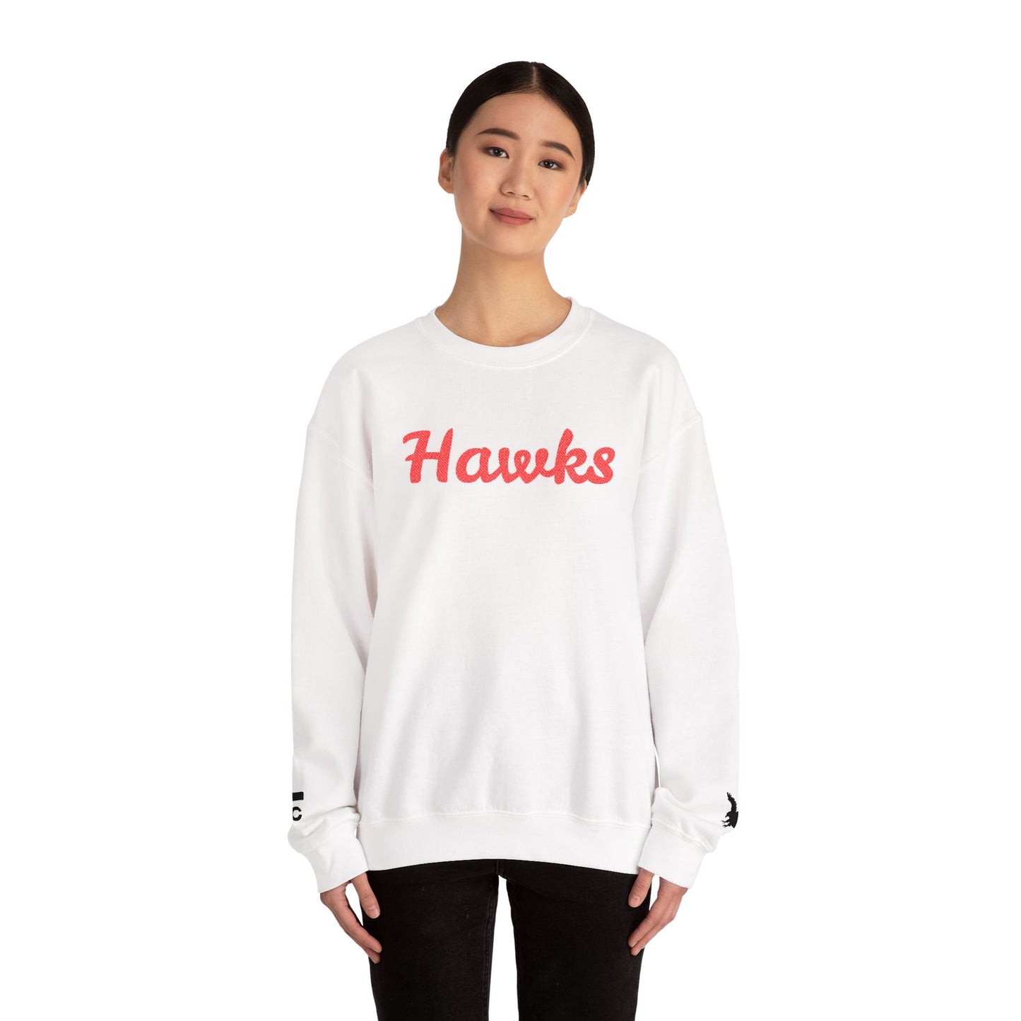 Embroidered Hawks Crewneck