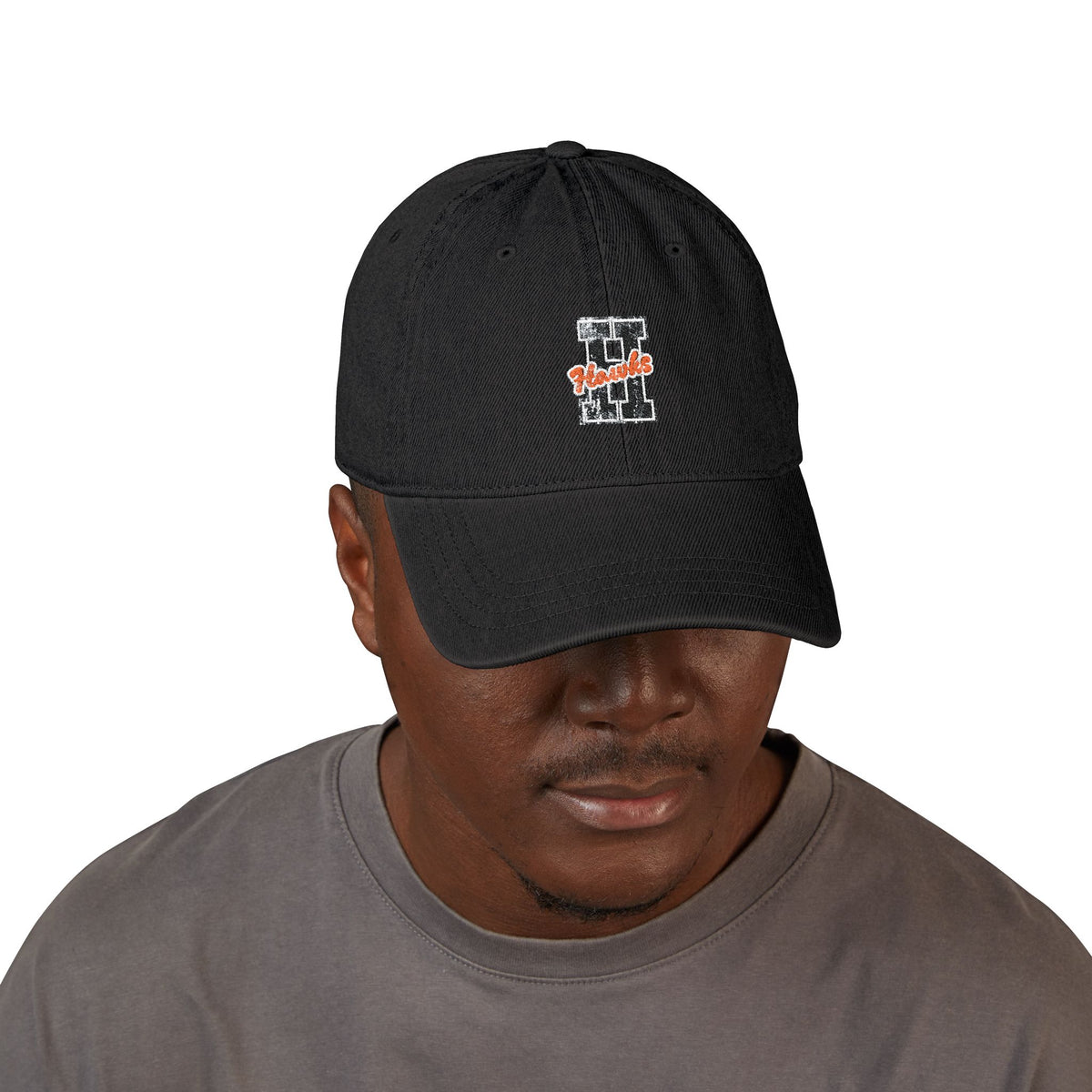 Denim Embroidered Hawks Hat