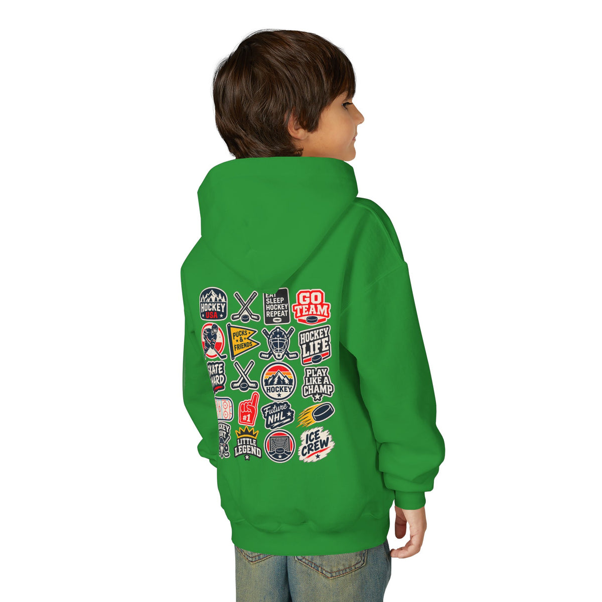 Youth Retro Patches Hooded Sweatshirt